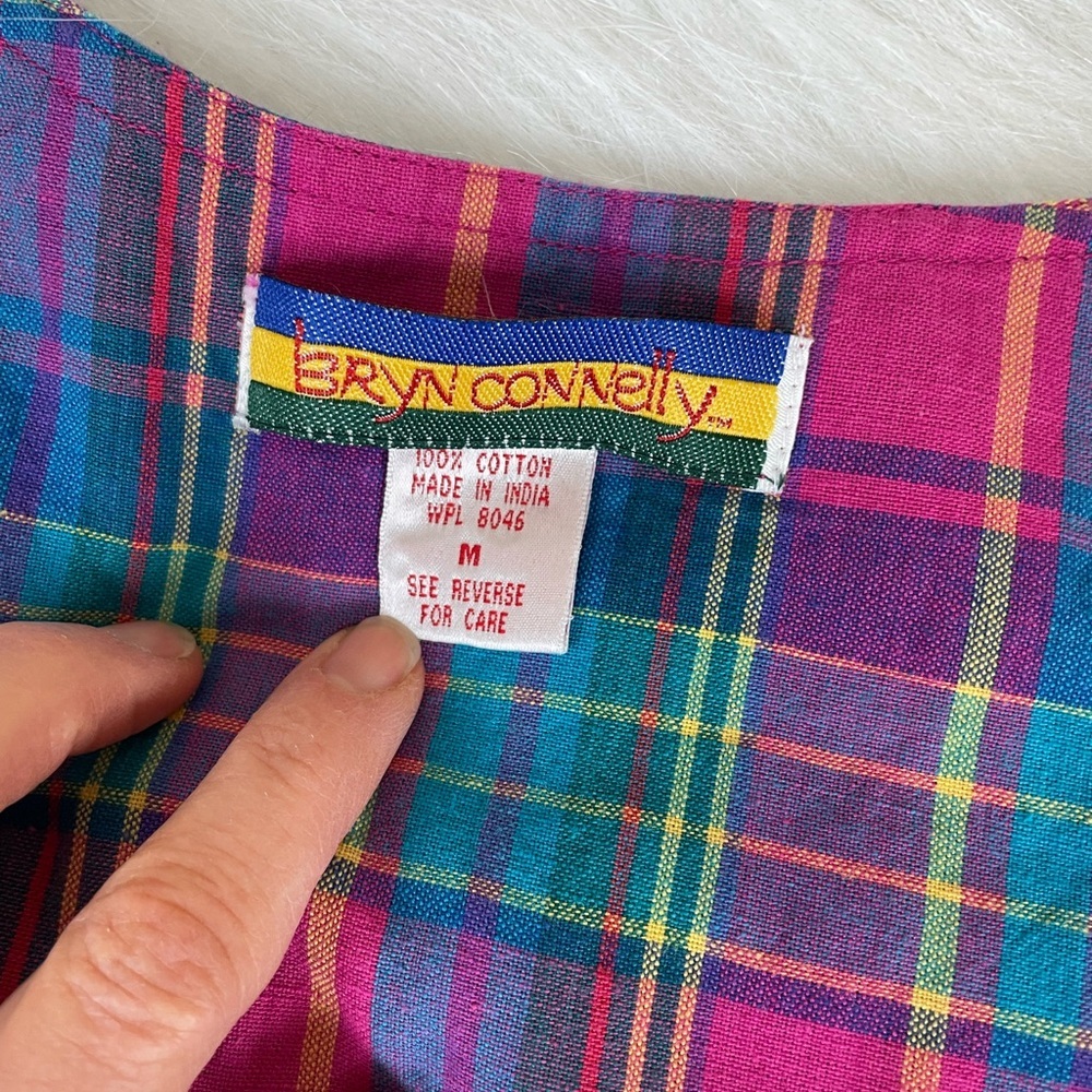 Bryn Connelly Colorful Cotton Plaid Dress - Picture 8 of 11